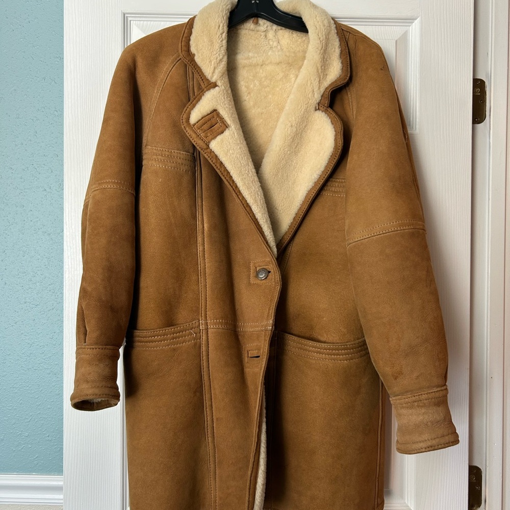 Blue Duck Women's Tan Shearling-Lined Leather Jacket